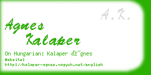 agnes kalaper business card